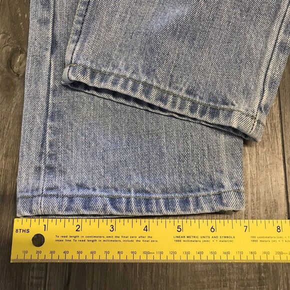SHIPLEY & HALMOS Mens Jean Hopper Button Fly Denim Distressed Knees Sz 34x33.5 - Picture 10 of 12